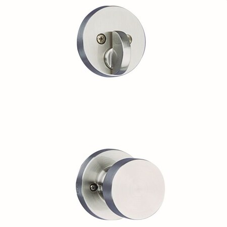 Kwikset Single Cylinder Interior Pismo Knob Trim with Round Rose Satin Nickel Finish 971PSKRDT-15